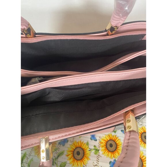 Kurgool Women's Purse Top Handle Shoulder Satchel Light Pink with Detachable Str - Picture 4 of 9